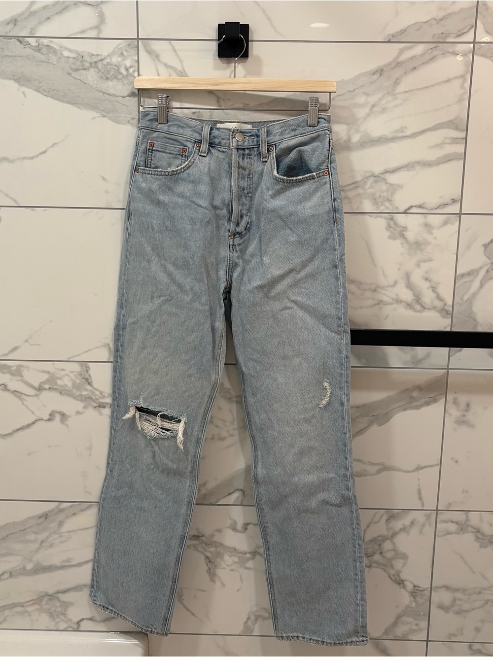 Aritzia Denim Forum The Joni High Rise Loose Distressed Jeans Size 26